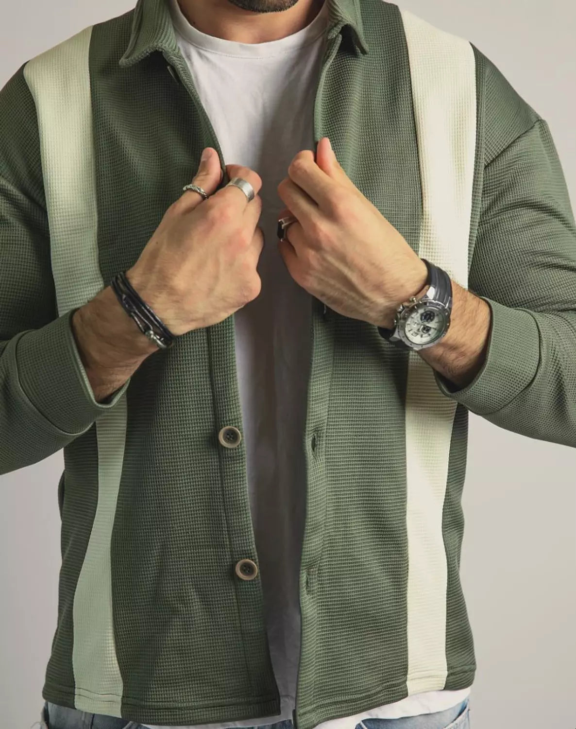 Olive Stripe Cardigan